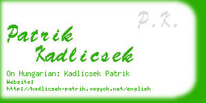 patrik kadlicsek business card